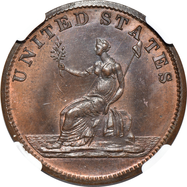 1783 Engrailed Edge Copper Restrike Washington & Independence PR-66+ RB