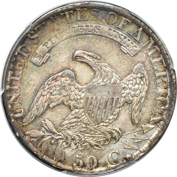 1827 Square 2 PCGS AU-55 CAC