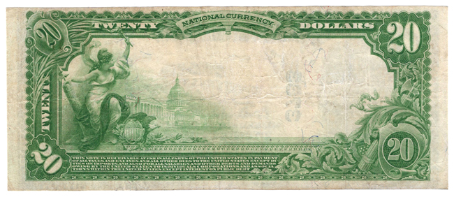 1902 $20 Blue Seal - Snow Hill, MD Charter #3783 - VF