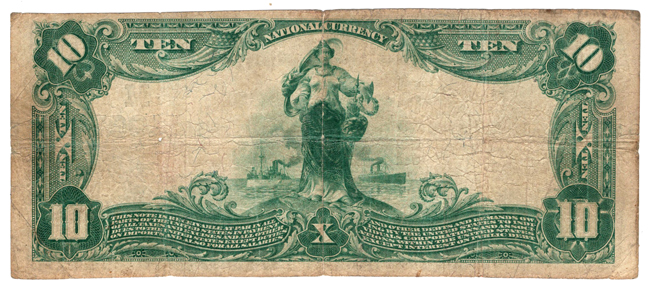 1902 $10 Blue Seal - Springfield, MO Charter #10074 - VG/internal hole/split