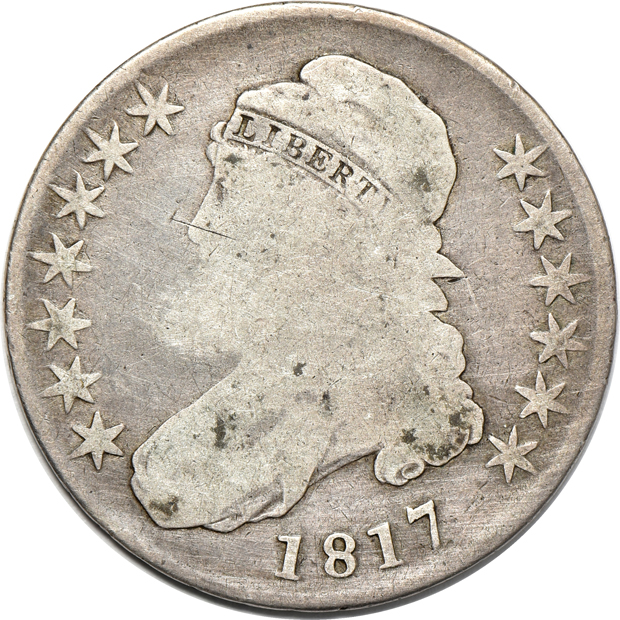 Nine early U.S. type coins