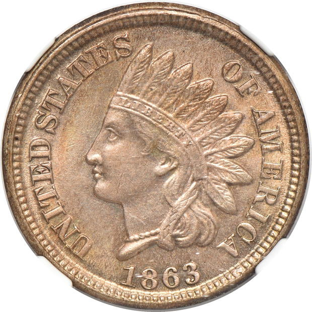 Five Indian Head cents certified by NGC