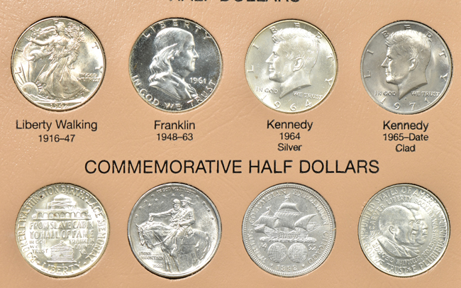 Collection of seventy-six U.S. type coins in a Dansco 7070 album