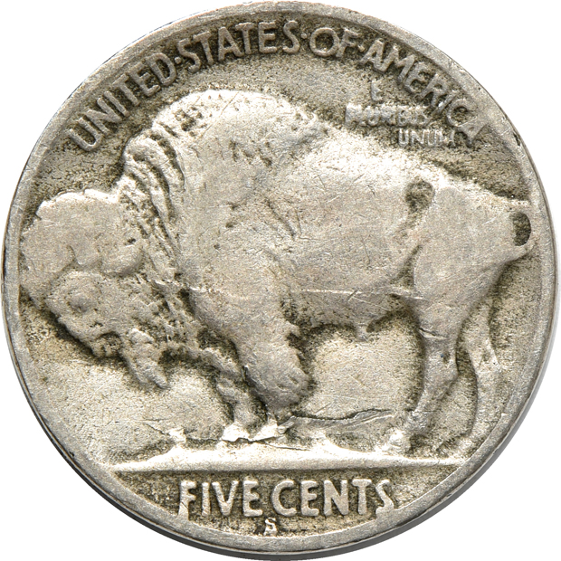 Sixty-four different Buffalo nickels in a Whitman 9408 album