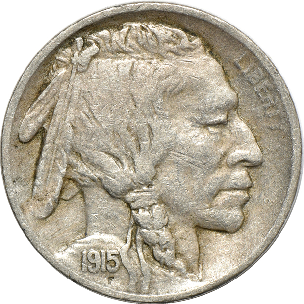 Sixty-four different Buffalo nickels in a Whitman 9408 album