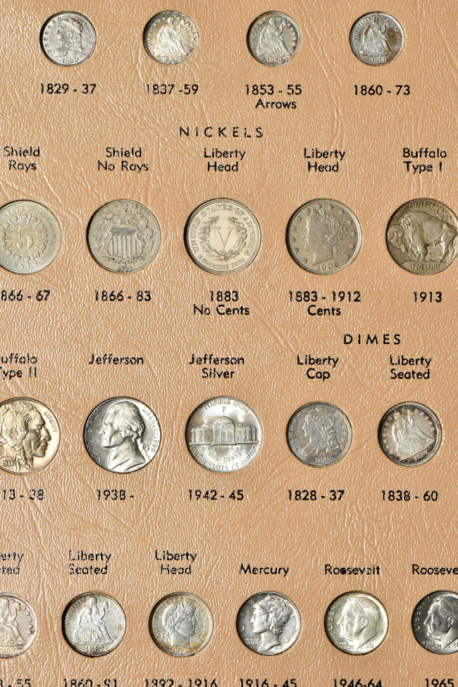 Complete Dansco 7070 U.S. type set collection including gold