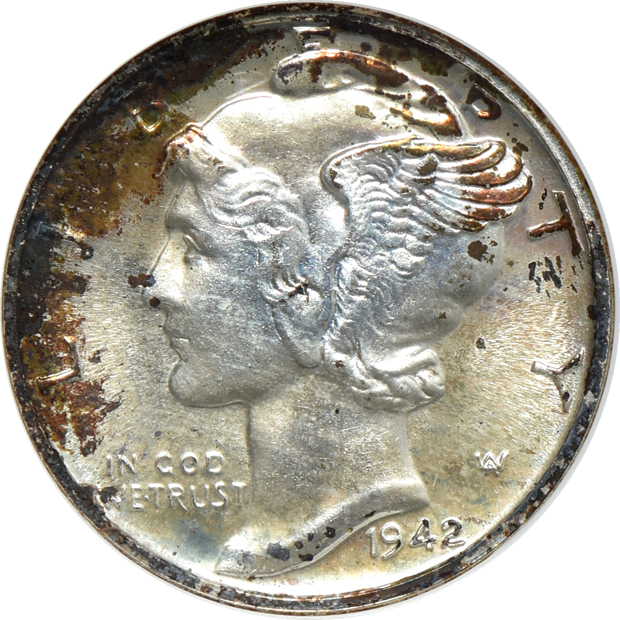 Five certified 1942 Proof coins