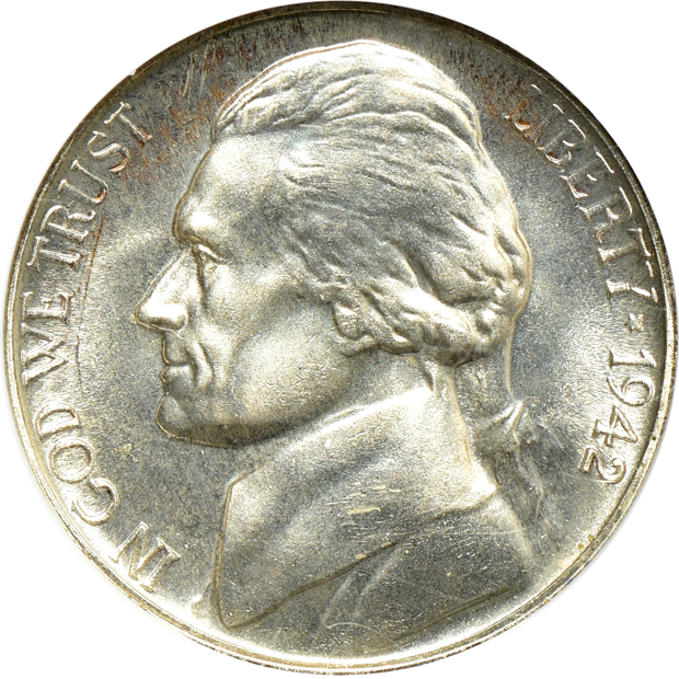 Five certified 1942 Proof coins