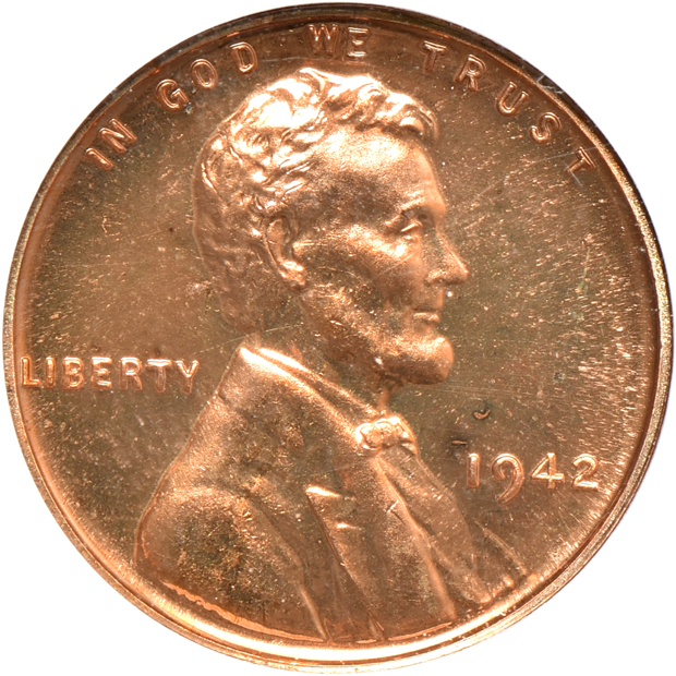 Five certified 1942 Proof coins