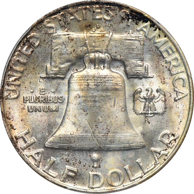 Four certified Franklin half-dollars