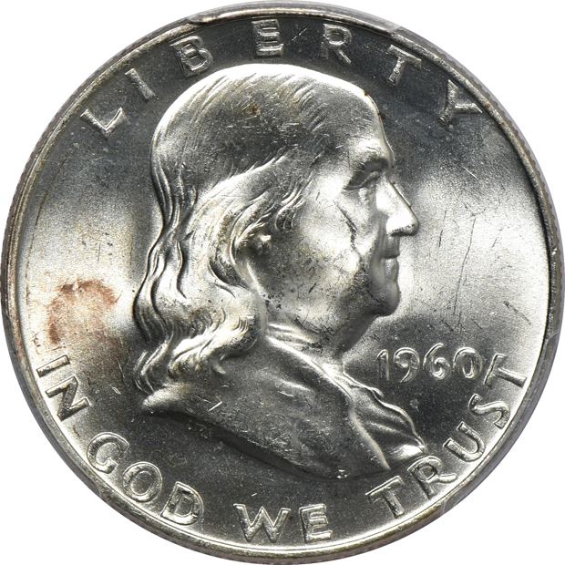 Four certified Franklin half-dollars