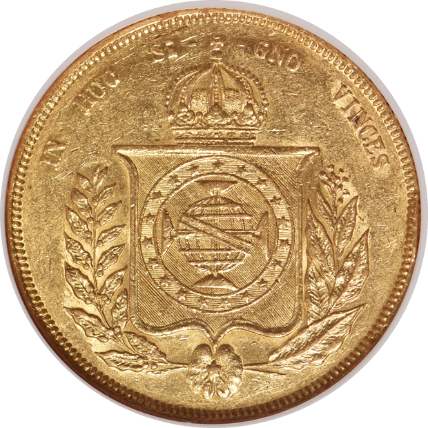 Brazil - 1857 20000 reis - NGC AU-50