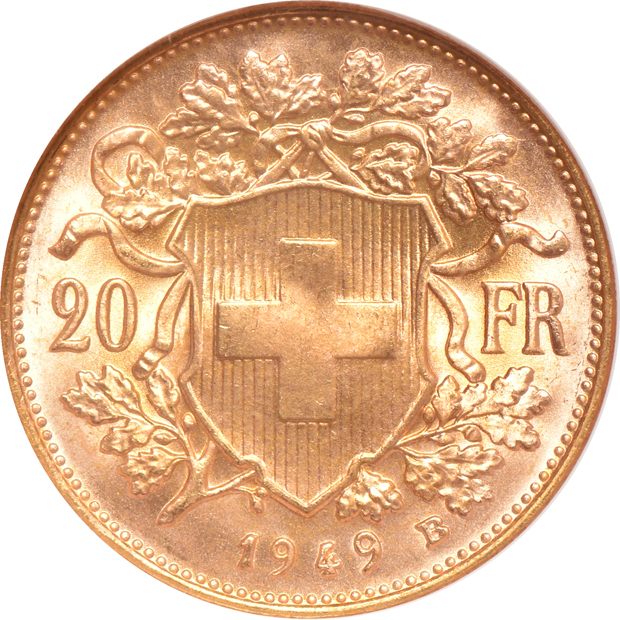 Multiple - 1913-A Prussia Military Bust 20 mark PCGS MS-64, 1915-VBP Denmark 20 kroner, and a 1949 Swiss 20 franc NGC MS-66 (no line)