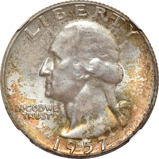 Group of twenty-one Washington quarters certified by NGC