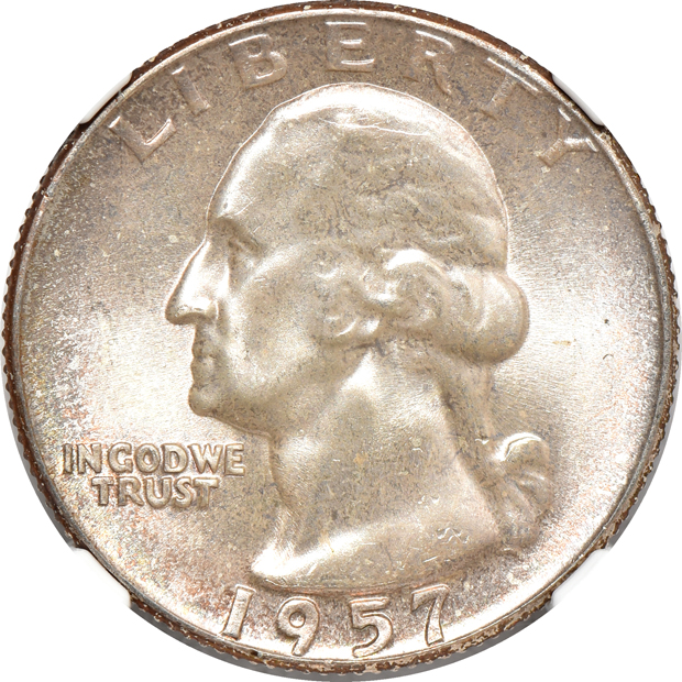 Group of twenty-one Washington quarters certified by NGC
