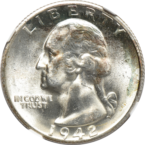 Group of twenty-one Washington quarters certified by NGC