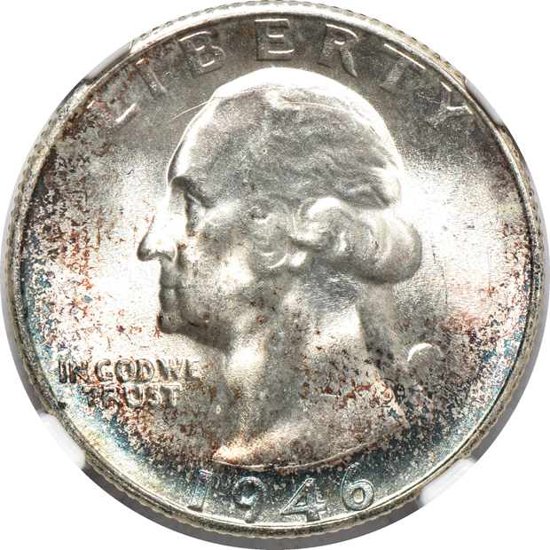 Group of twenty-one Washington quarters certified by NGC