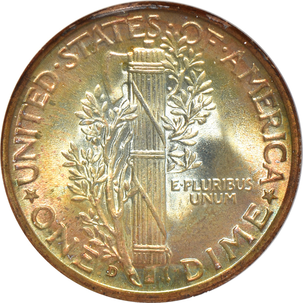 Four high grade Mercury dimes certified by NGC