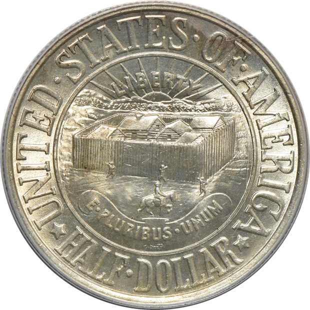 Four silver commemorative half-dollars, all CAC