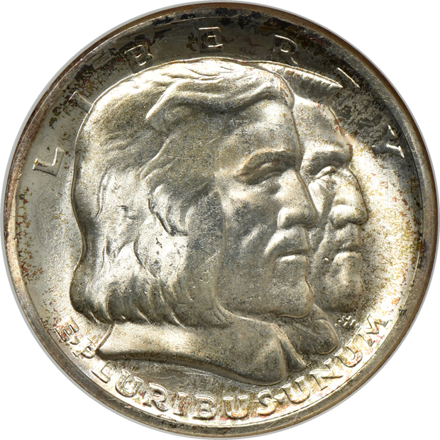 Four silver commemorative half-dollars, all CAC