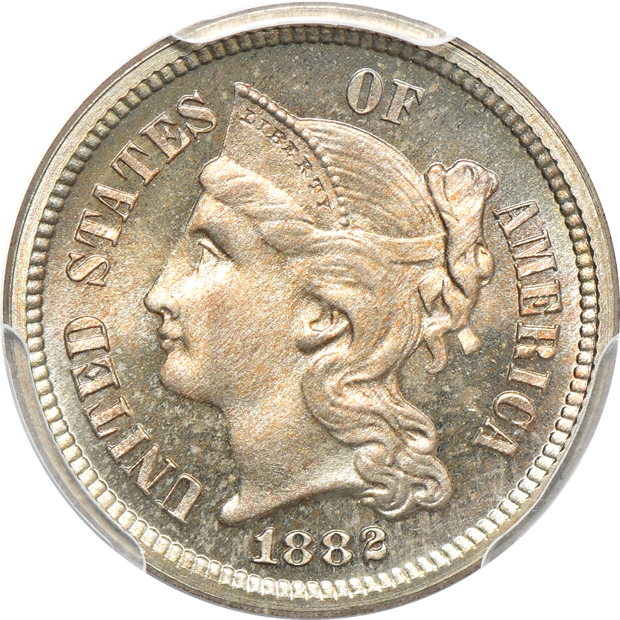 1869 PR-63 CAC, and an 1882 PR-65, both PCGS