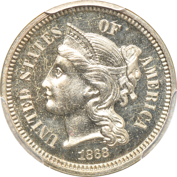 1867 and 1868, both PCGS PR-64 CAC