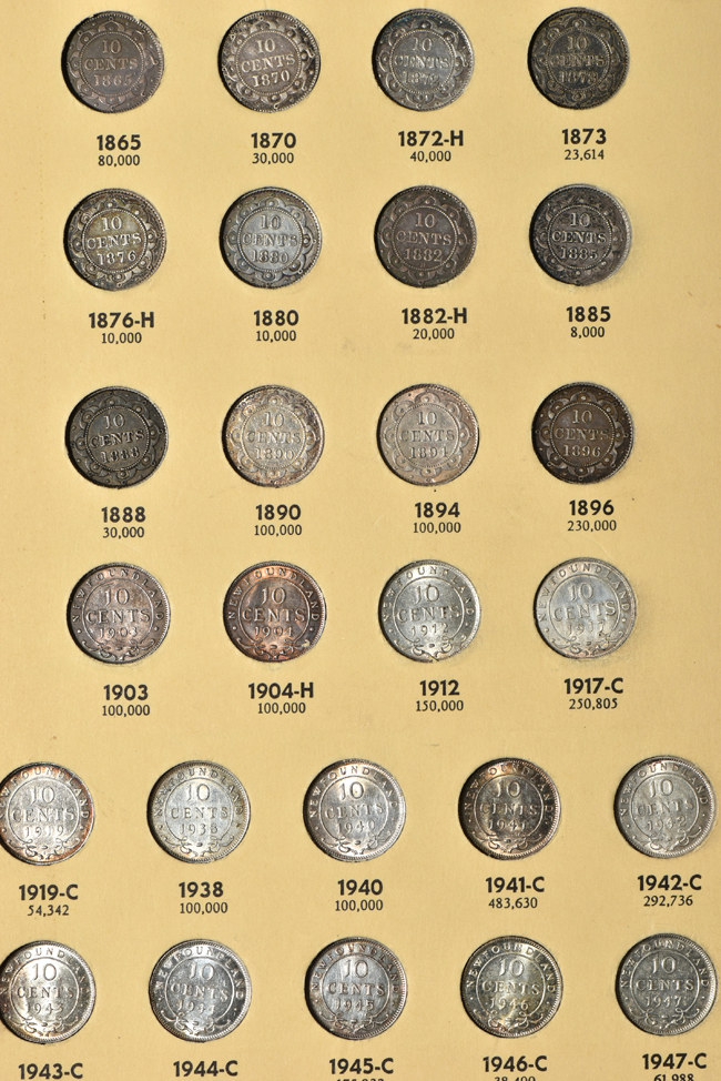 Canada - Complete collections of New Brunswick, Nova Scotia, Prince Edward Island and Newfoundland coins it two Library of Coins albums, vol. 68 and 69.