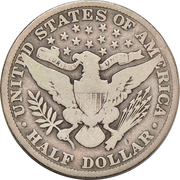 Collection of seventy-two different Barber half-dollars in a Dansco 7150 album