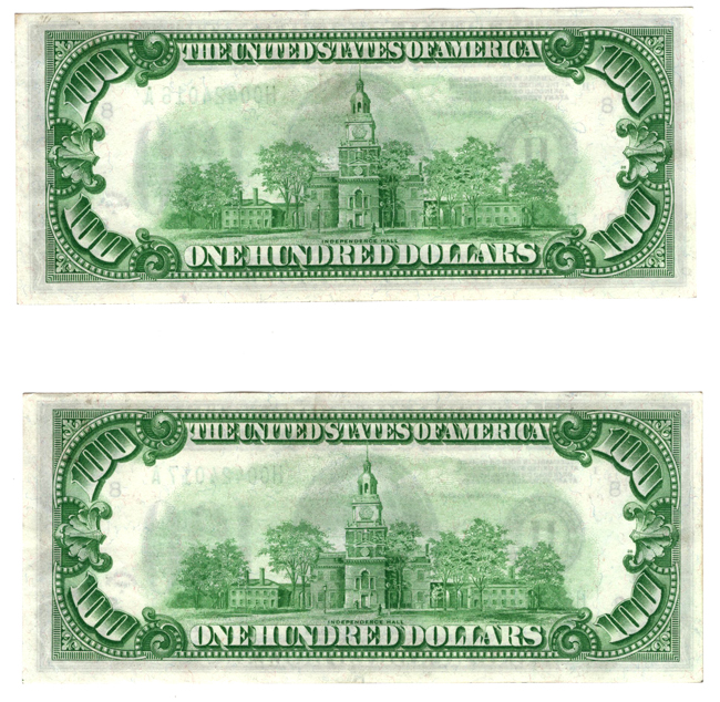 Pair of 1928-A $100 St. Louis - ChCU