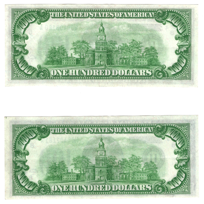 Pair of 1928-A $100 St. Louis Fr# 2151H - ChCU
