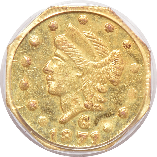 1871 25c BG-765 MS-62, and 1880/76 25c BG-885 MS-64 (green label), both PCGS