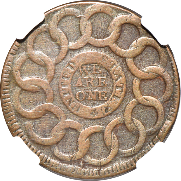 c. 1670 St. Patrick 1/4P, plus two Fugio cents, all NGC, as described
