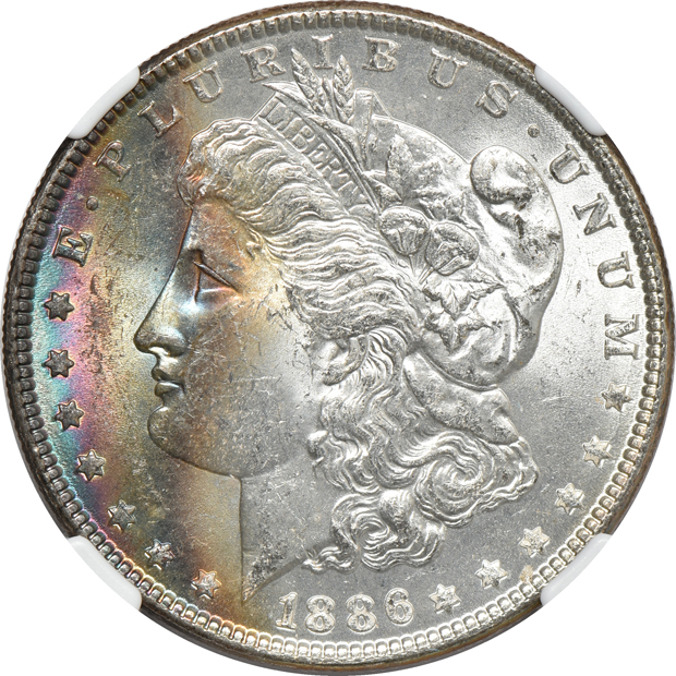 1886 MS-64 Star, and an 1887 MS-64 Star CAC, both NGC