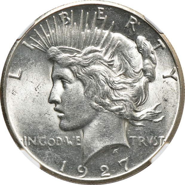 Four certified Peace dollars