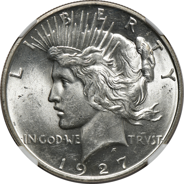 Four certified Peace dollars
