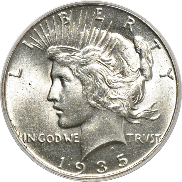 Four certified Peace dollars