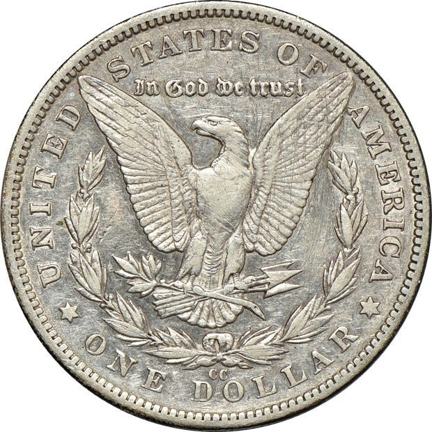 Collection of Morgan silver dollars, 1878 through 1891-S, in a Whitman Classic 9128 album