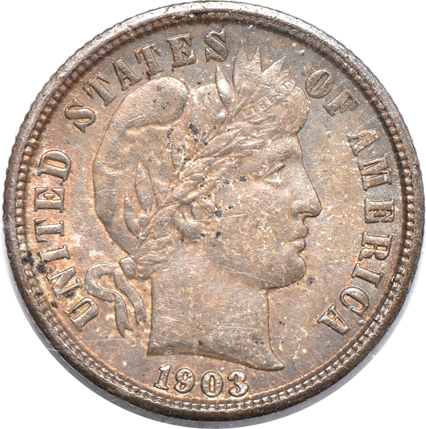 Fifteen Barber dimes