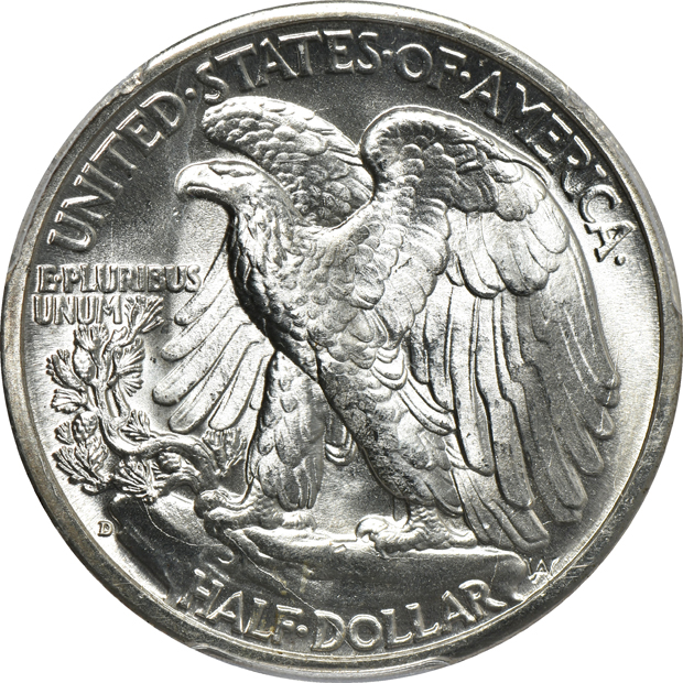 1863 New York, NY Story & Southworth silver Civil War Token NGC MS-66, plus a 1943-D Walking Liberty half-dollar PCGS MS-66 CAC