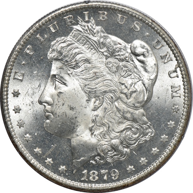 Group of eleven Morgan silver dollars certified by PCGS