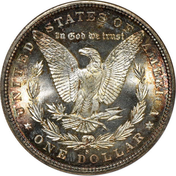 1880-S MS-66, and an 1881-S MS-64, both ANACS