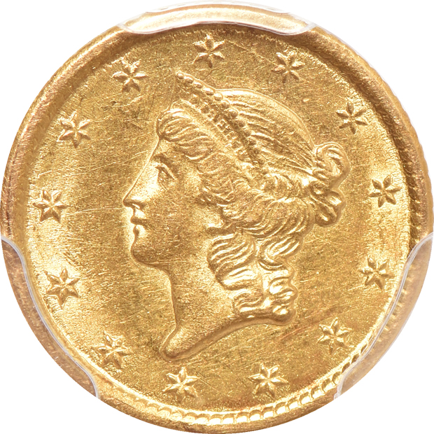 1851-O AU-58, and an 1854 Type 1 MS-63, both PCGS