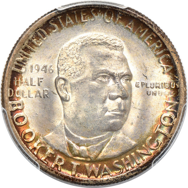 Six certified half-dollars
