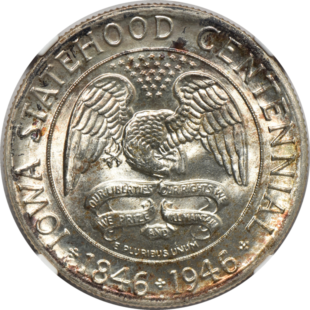 Six certified half-dollars