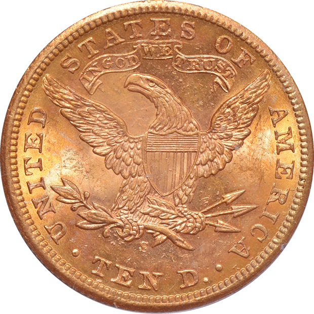 1901 NGC MS-64 (no line) and a 1901-S PCGS MS-63 (rattler)