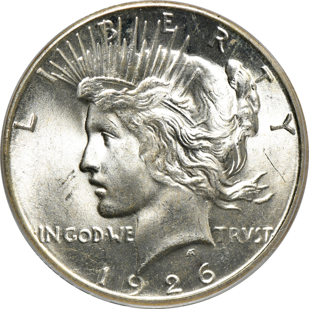 1926-S PCGS MS-65 (green label), and a 1934 PCGS MS-65 CAC