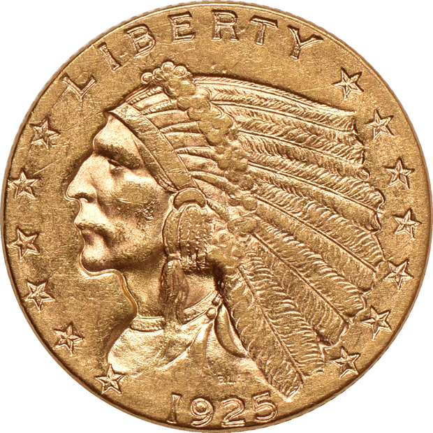 Two Indian quarter eagles and two Indian half eagles