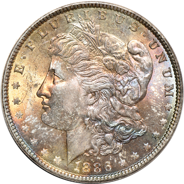 Eighty Uncirculted1886 Morgan Dollars, as described