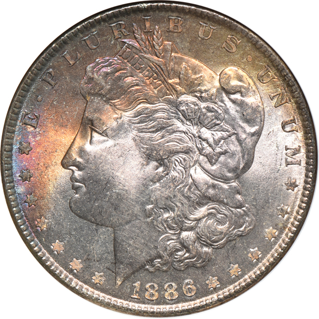 1886 MS-64, 1900-O MS-65, and 1904-O MS-65 DMPL, all ANACS