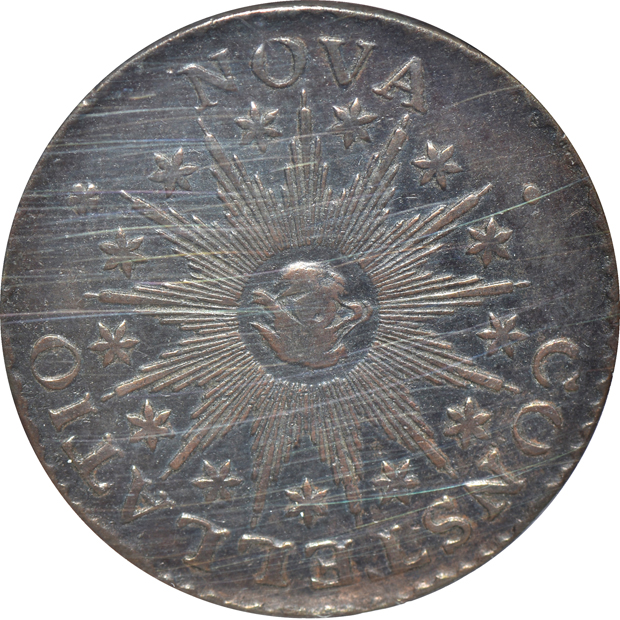 1783 Nova Constellatio Pointed Rays, Small US NGC AU-55 BN